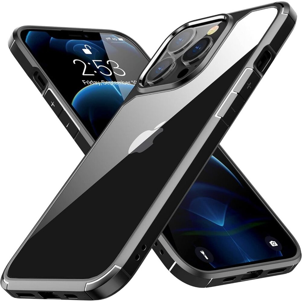 Shockproof Case for iPhone 13 Pro 6.1" – Military Grade Clear PC Black